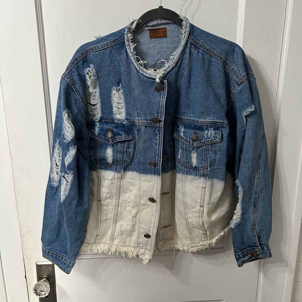 POL Frayed Denim Jacket